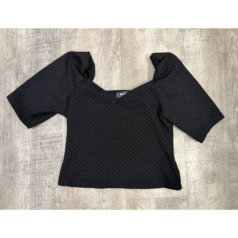 Anthropologie Maeve Sweetheart  Shirt Blouse Top Black Polka Dots Small A